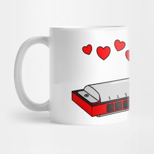 Harmonica Valentines Day Harmonicist Wedding Musician Mug